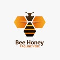 Hexagonal honey bee logo design