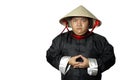 Serious vietnam man isolated on white background Royalty Free Stock Photo