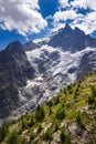 The Meije Glacier in Summer. Ecrins National Park, Alps, France