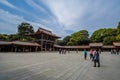 Meiji-jingu shrine, located in Shibuya, landmark and popular for tourist attractions. 6 April 2018, Tokyo, Japan