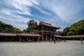 Meiji-jingu shrine, located in Shibuya, landmark and popular for tourist attractions. 6 April 2018, Tokyo, Japan