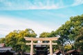 Meiji Jingu shrine Torii gate in Tokyo, Japan Royalty Free Stock Photo