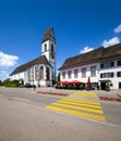 Swiss town of Meilen with reformed church