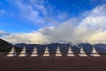 Meili snow mountain and Tibetan stupa, Feilai temple, Yunnan, China Royalty Free Stock Photo