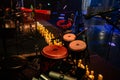 Meinl Percussion drum set on concert stage Royalty Free Stock Photo