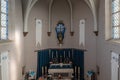 Meise, Flemish Brabant Region, Belgium - Interior design of the catholic chapel dedicated to the Nativity of Mary