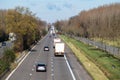 Meise, Flemish Brabant Region, Belgium - Traffic driving the straight A12 highway