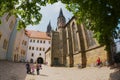 Tourists visit Albrechtsburg castle in Meissen, Germany.