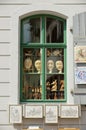 View to the window of a souvenir shop in Meissen, Germany.