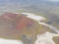 Meke Crater Lake in Konya - Turkey. Aerial View Royalty Free Stock Photo