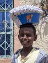 MEKELE, ETHIOPIA, APRIL 30th. 2019, Boy sells wrapped nuts, April 30th. 2019, Mekele, Ethiopia