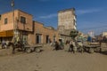 MEKELE, ETHIOPIA - MARCH 27, 2019: Horse carriages on a street in Mekele, Ethiop