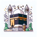 Mekkah mosque alharam kabah for Hajj Muslims Eid Aladha Mubarak ai generator Royalty Free Stock Photo
