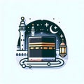 Mekkah mosque alharam kabah for Hajj Muslims Eid Aladha Mubarak ai generator Royalty Free Stock Photo