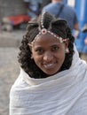 MEKNES, ETHIOPIA, APRIL 29th.2019, Ethiopian women in the city have beautiful clothes and have artistic hairstyles, April 29th.