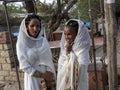 MEKNES, ETHIOPIA, APRIL 29th.2019, Ethiopian women in the city have beautiful clothes and have artistic hairstyles, April 29th.