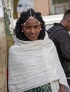 MEKNES, ETHIOPIA, APRIL 29th.2019, Ethiopian women in the city have beautiful clothes and have artistic hairstyles, April 29th.