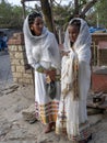 MEKNES, ETHIOPIA, APRIL 29th.2019, Ethiopian women in the city have beautiful clothes and have artistic hairstyles, April 29th.