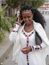 , Ethiopian women in the city have beautiful clothes and have artistic hairstyles, April 28th.