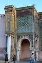 A fragment of the main and most beautiful gate of Meknes Bab-El-Mansur