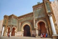MEKNES, MOROCCO - JUNE 01, 2017: Bab Mansour Gate in Meknes the gate finished in 1732. Meknes is one of the four Imperial cities