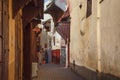 MEKNES, MOROCCO - JUNE 01, 2017: Old narrow streets in Meknes medina. Meknes is one of the four Imperial cities of Morocco and the Royalty Free Stock Photo