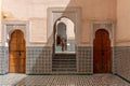 MEKNES, MOROCCO - MARCH 29, 2023 - Famous mausoleum of Moulay Ismail in downtown Fes