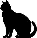 Mekong Bobtail Cat Black Silhouette Generative Ai