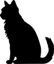 Mekong Bobtail Cat Black Silhouette Generative Ai