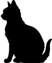 Mekong Bobtail Cat Black Silhouette Generative Ai