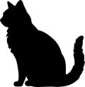 Mekong Bobtail Cat Black Silhouette Generative Ai