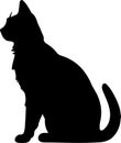 Mekong Bobtail Cat Black Silhouette Generative Ai