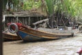 A vibrant Wet boat market on the Makong Delta  Souther part of the country where the major industry is farming Royalty Free Stock Photo