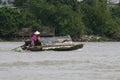 A vibrant Wet boat market on the Makong Delta  Souther part of the country where the major industry is farming Royalty Free Stock Photo