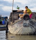 Mekong Delta floating market. Fruit and vegetable Royalty Free Stock Photo