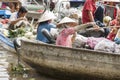 Mekong floating markets close-up.