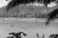 Mekong River landscape in North Laos near Luang Brabang City Royalty Free Stock Photo