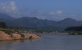 The Mekong river landscape in North-Laos near Luang Brabang Royalty Free Stock Photo