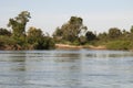 Riverbank scene on Mekong river between Stung Treng and Preah Rumkel Royalty Free Stock Photo