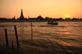 Mekong river sunset in bangkok Royalty Free Stock Photo