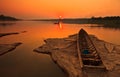 Mekong river in the sunset Royalty Free Stock Photo