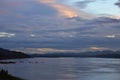 Mekong River on sunset in Thailand Royalty Free Stock Photo