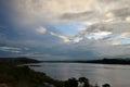 Mekong River on sunset in Thailand Royalty Free Stock Photo