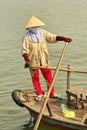 Mekong river in Viet nam is used to ferry goods and selling food.