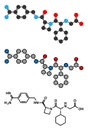 Melagatran anticoagulant drug molecule (direct thrombin inhibitor