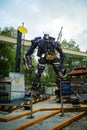 Art From Scrap Metal, a robot replica standing tall in outdoor