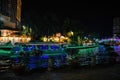 River cruise at night with colourful lights Royalty Free Stock Photo