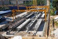 Fabrication yard for prestress concrete precast beam.