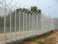 Anti-climb fencing made from galvanized iron install at the perimeter or property boundary to prevent from the intruder. Royalty Free Stock Photo