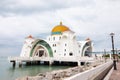 The Melaka Straits Mosque Masjid Selat Melaka is a mosque located on the man-made Malacca Island in Malacca City, Malaysia Royalty Free Stock Photo